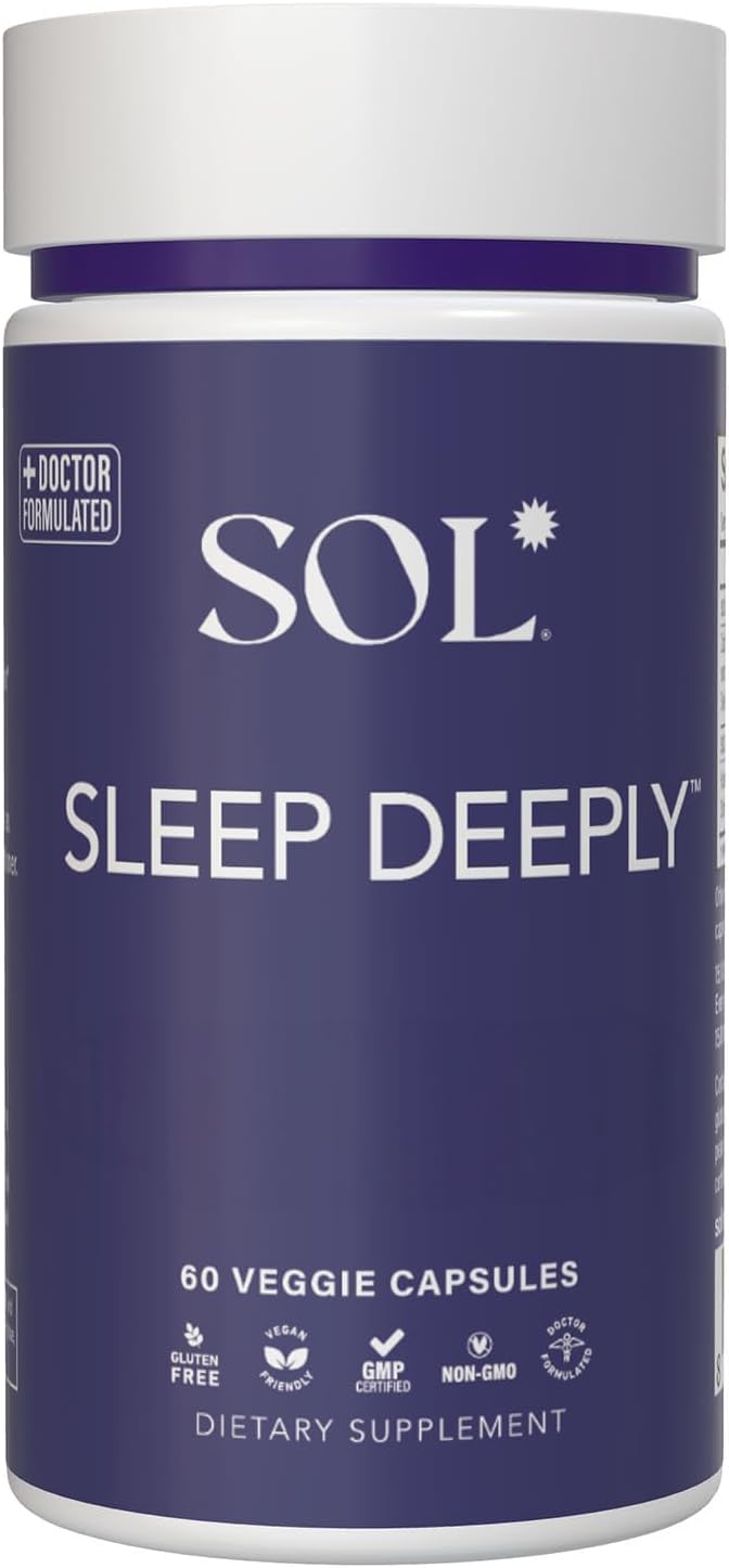 Sleep Deeply Supplement for Adults - 60 Capsules - Natural Nighttime Aid with Deep Relaxation & Calming Herb Blend - Vegan, Gluten-Free
