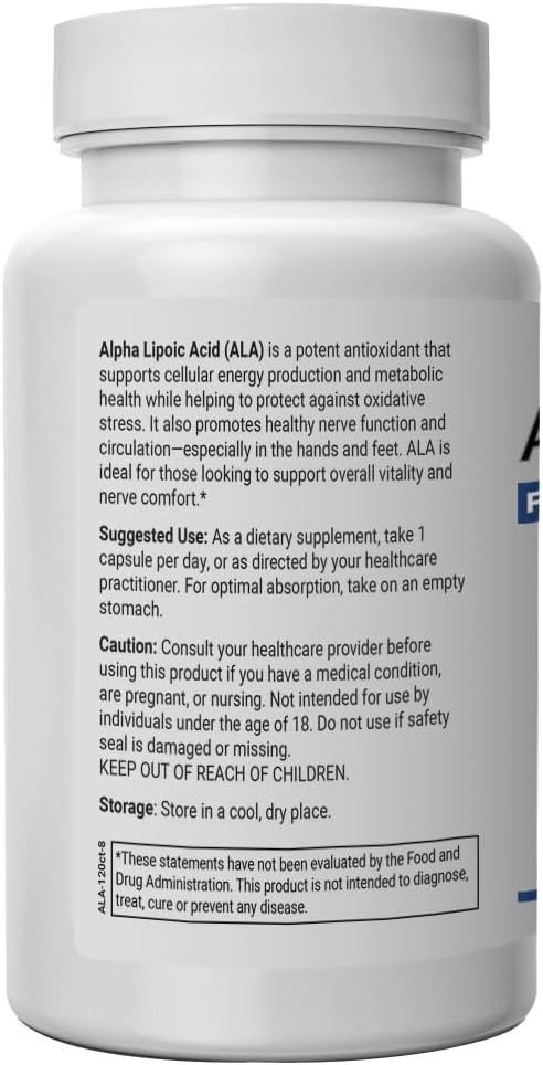 Superior Labs Alpha Lipoic Acid 600 mg Capsules, Pure Non-GMO ALA, High Absorption, Nerve Support, Healthy Circulation and Nerve Response, Healthy Aging Antioxidant, 120 Veg Caps, 4-Month Supply