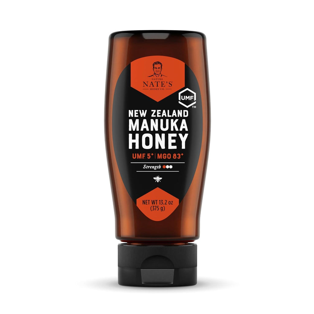 Nature Nate's | Raw Manuka Honey MGO 83+ | UMF 5+ Certified | 13.2 oz Squeeze Bottle