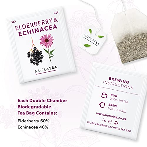 Nutra Tea Elderberry & Echinacea Immunity - 60 Tea Bags (3 Pack)
