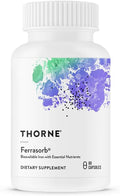 THORNE - Ferrasorb - 36 mg Iron with Essential Nutrients - Complete Blood Support Formula* - Elemental Iron, Folate, B and C Vitamins for Optimal Absorption - Gluten-Free - 60 Capsules