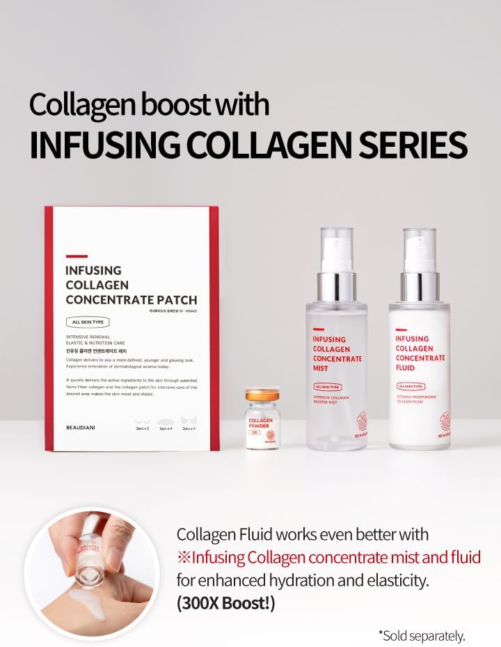 Infusing Collagen Powder (1.5g), Collagen Powder for face Skin Care, Anti-Wrinkle with Collagen, Korean Skin Care Cosmetic, All Skin Types, Collagen Booster, Skin Repair
