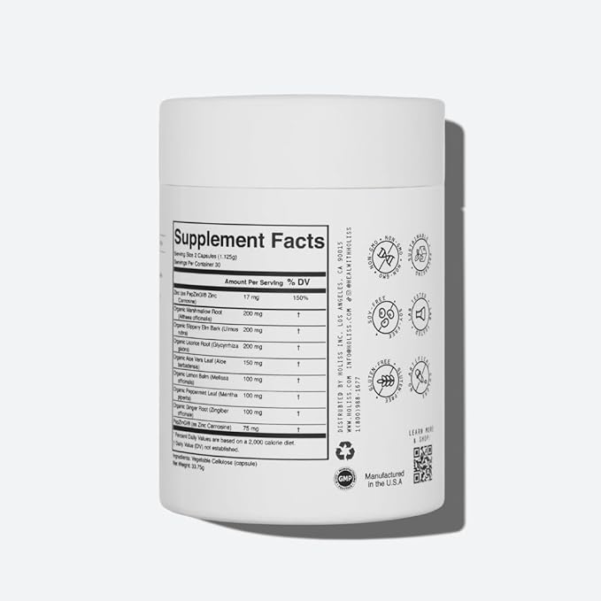 Daily Gut Health Capsules – 8-in-1 All Natural Supplement, Lemon Balm, Bloat & Gas Relief, GI Lining Repair, Leaky Gut & Digestive Support – 60 Capsules