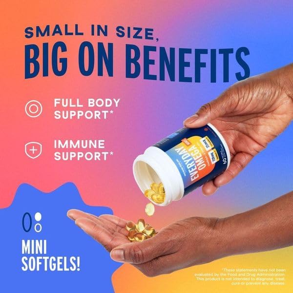 Oceanblue Omega 3 Supplement for Women | Burpless Fish Oil 720mg with Vitamin D3 | Small Pills Easy to Swallow Mini Softgels | Heart Immune Support Orange Flavor (60 Count Minicap)