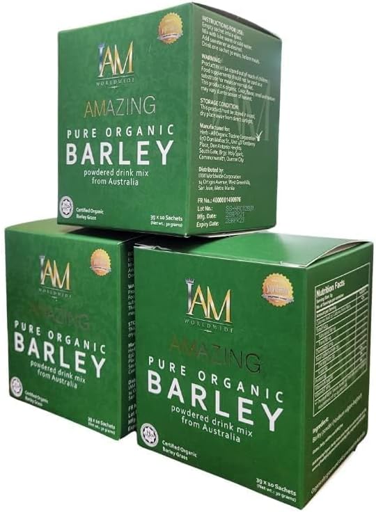 IAM Amazing Pure Organic Barley Powdered Drink Mix from Australia - 3 Boxes
