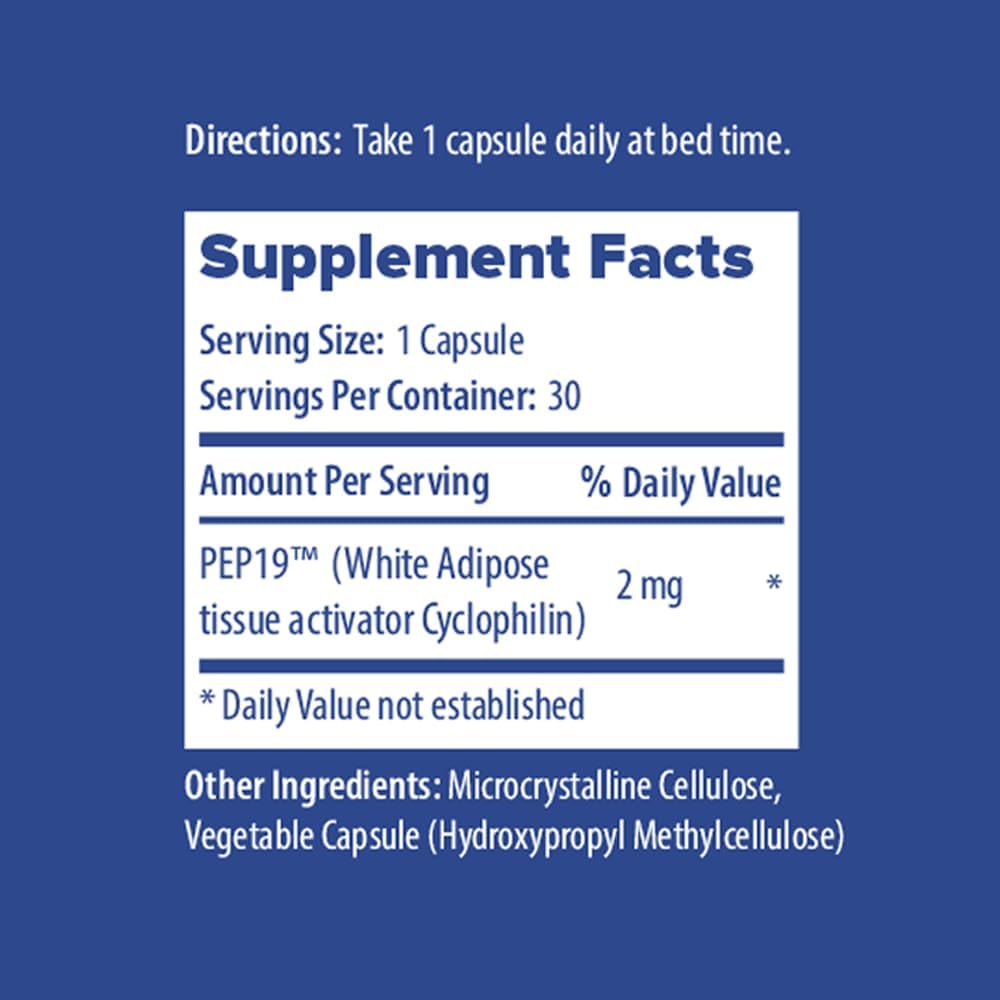 PEP19 Sleep Aid Peptide Supplement – Supports Deep, Restful Sleep, Non-Habit Forming, 30 Capsules