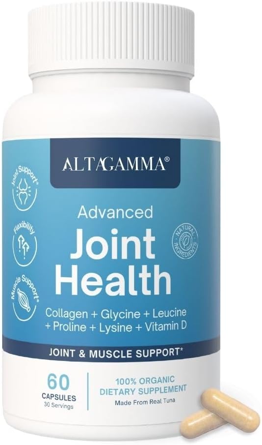Joint Support Supplement - Joint Supplement, Knee, Tendon and Ligament Supplements - Joint Supplements for Men & Women with Marine Collagen, Omega 3, Glutamine & Vitamin D3-60 Capsules