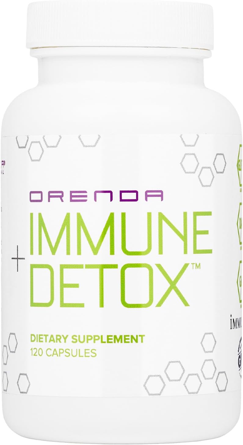 Orenda Immune + Detox - Specialized Formula with Calcium d-Glucarate, Beta 1,3 Glucans & IMMUSE® for Wellness and Balance - 120 Capsules