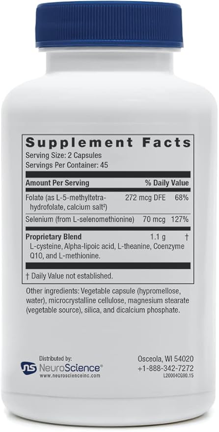 Neuroscience Calm G - Immune Support Supplement and Calm Aid with L-Theanine, CoQ10, and Antioxidants - Immunity Support Balance for Stress & Mitochondrial Function (90 ct)