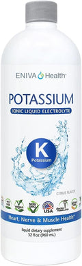 Eniva Health - Liquid Ionic Potassium Supplement for Electrolyte Replacement and Metabolic Support | 600 MG | Gluten-Free, Sugar-Free and Keto-Friendly | Dietary Supplement (32oz) - 32 Servings