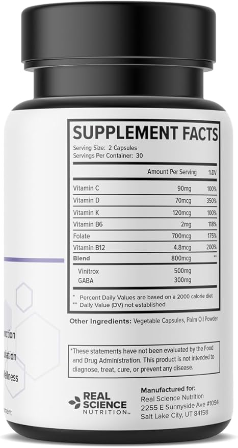 Sleep Miracle, Natural Sleep Support & Relaxation Supplement for Adults with Vitamins C, D, K, B6, B12 & Nitric Oxide Formula, Deep Rest, Stress Relief & Circulation Aid