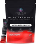 Electrolytes Powder Packets – Sugar-Free Hydration Packets with 6 B Vitamins & Adaptogens – Watermelon Hibiscus Drink Mix for Instant Hydration & Energy – 30 Stick Servings