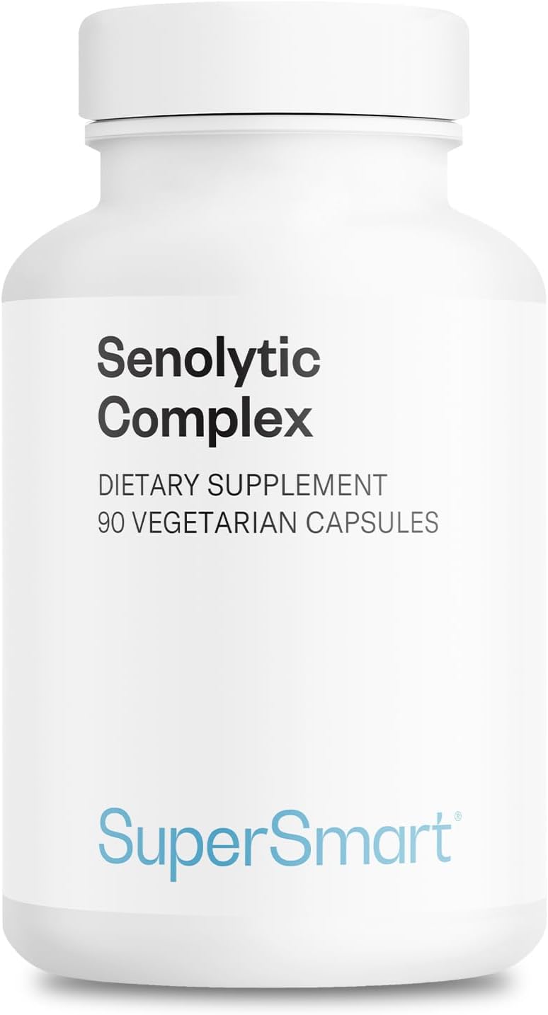 Supersmart - Senolytic Complex (Advanced Formula) - with Fisetin, Quercetin, Bromelain - Patented Ingredients - Senolytic Supplement | Non-GMO & Gluten Free - 90 Vegetarian Capsules