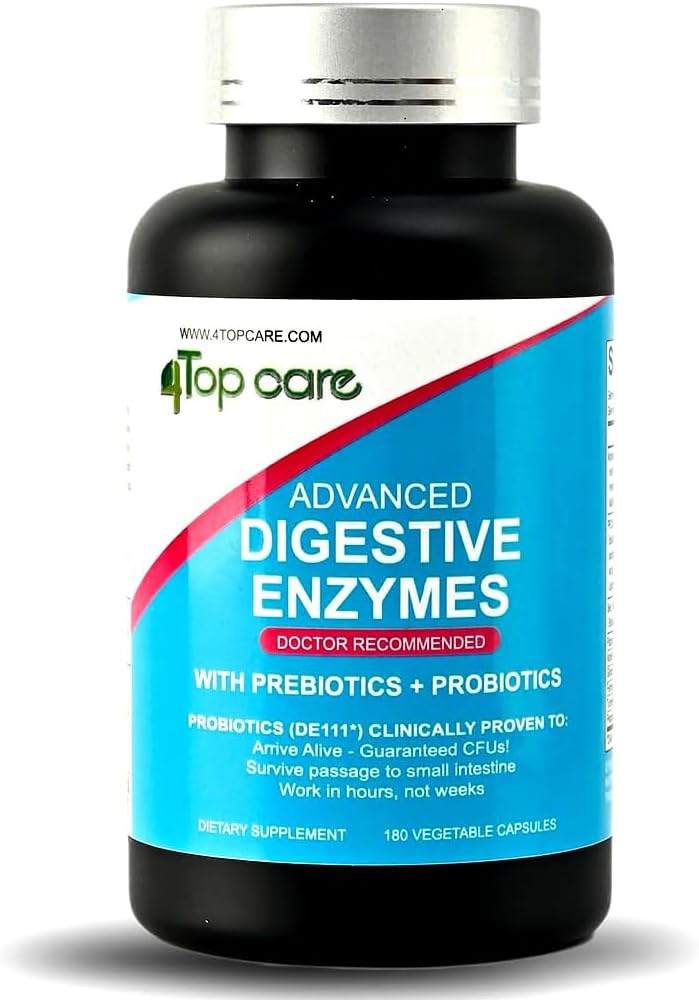 H4U Advanced Digestive Enzymes: an Ultimate Health Solution with Probiotics, Prebiotics, and Enzymes for Both Women and Men. Vegetarian Digestive Enzyme Supplement (180 - Count)