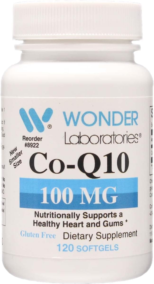Wonder Labs CoQ10 (Coenzyme Q10) 100 Mg for Cardiovascular Health, 120 Softgels