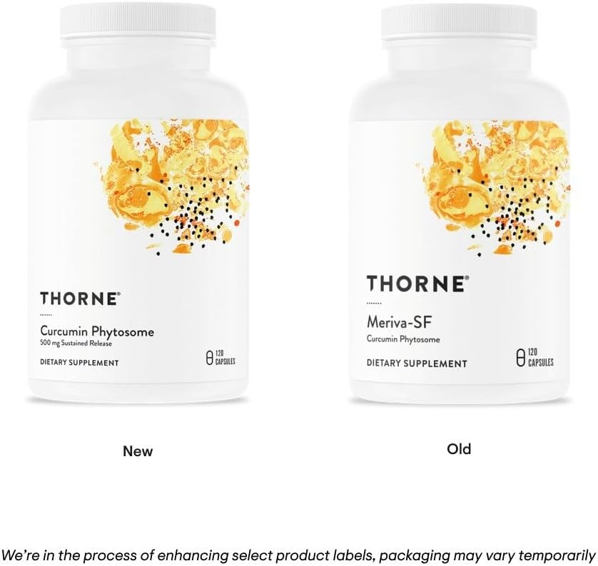 THORNE - Curcumin Phytosome 500 mg (Meriva) - Sustained Release, Clinically Studied, High Absorption - Supports Healthy Response in Joints and Muscle* - 120 Capsules - 60 Servings