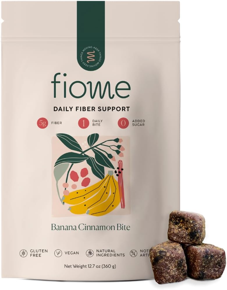 Fiber Supplement - 5g Daily Fiber Bite - Supports Regularity, Digestion and Gut Health - All Natural Ingredients, Banana Cinnamon Flavor, 30 Servings