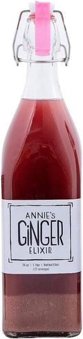 Annie's Ginger Elixir, 34oz 1-Pack, Pure Natural Organic Tonic Ginger Shot, Digestive Cleanse Boosts Immune Defense, Daily Gut Health and Wellness, Non-GMO Beverage
