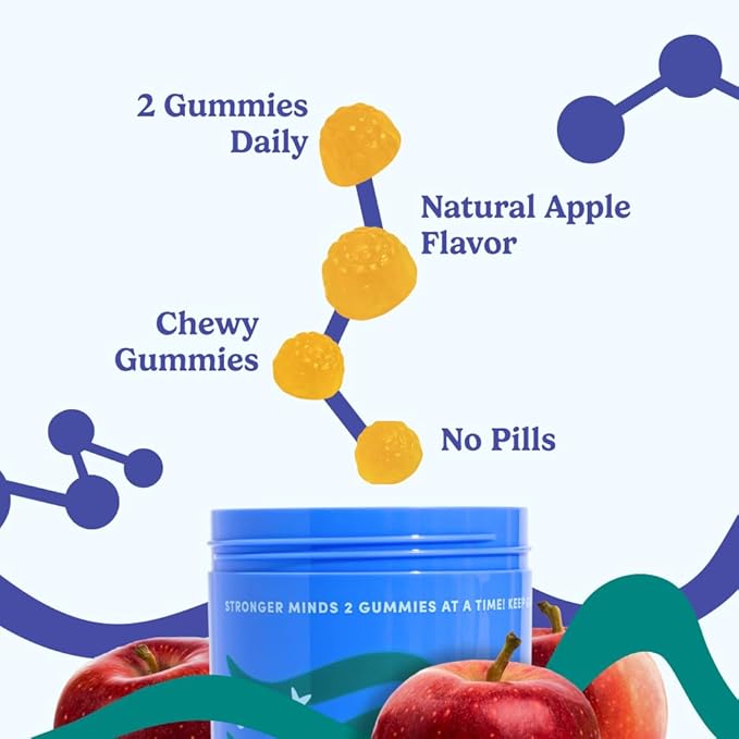 FIRST DAY Men’s Daily Nootropic Brain Supplement Gummies for Focus, Memory & Mental Energy | with Cognizin® Citicoline, Phosphatidylserine & Natural Caffeine | Vegan, Allergen-Free | 30-Day Supply