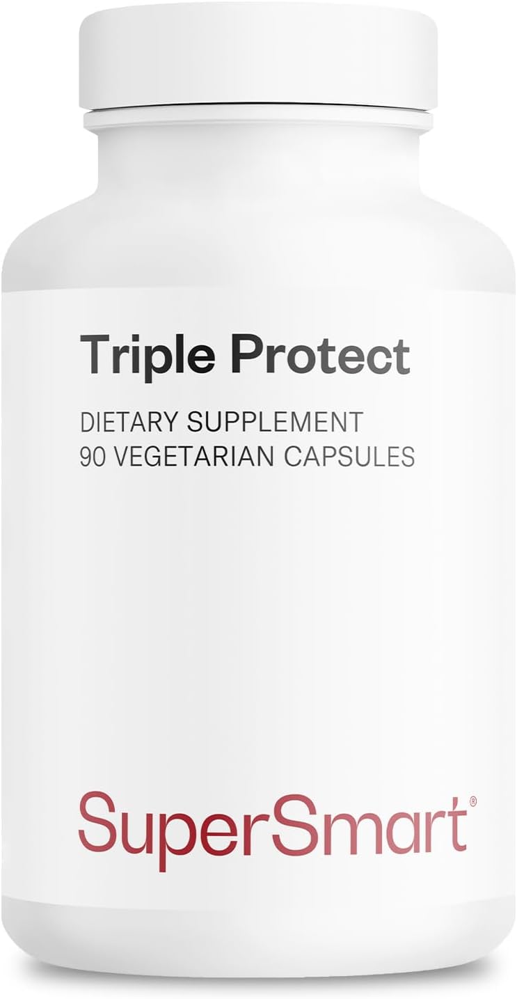 Supersmart Triple Protect (Advanced Formula) - with Quatrefolic, Magnesium, Garlic, Quercetin, Vitamin B6, B12 - Folate Supplement | Non-GMO & Gluten Free - 90 Vegetarian Capsules
