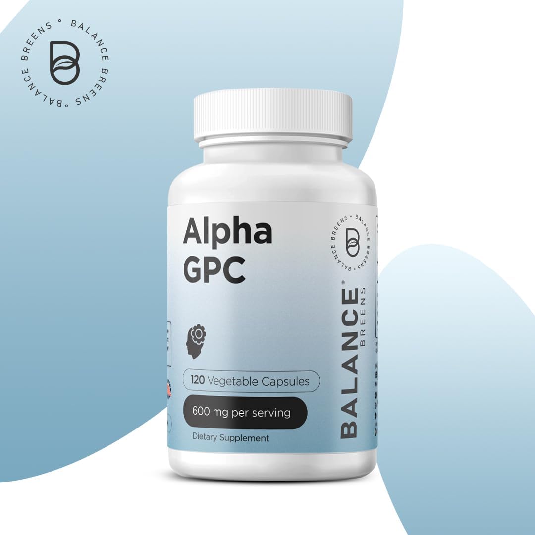 Alpha GPC Choline Supplement 600mg, 120 Veg Capsules - Advanced Memory Formula, Nootropic Brain Support (Pack of 3)