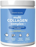 Vitamin Bounty Multi Collagen Complex Plus Powder - 5 Types of Hydrolyzed Collagen Peptides for Women & Men Skin, Hair, Joints & Gut Health w/Vitamin C, Hyaluronic Acid & Probiotics | 50 Servings
