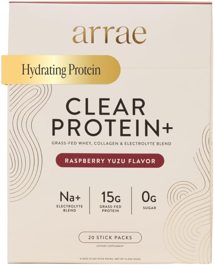 Arrae Clear Protein – Natural Protein Supplement, Smooth Texture, Easy to Mix, 20 Servings, Clean Formula with Electrolytes