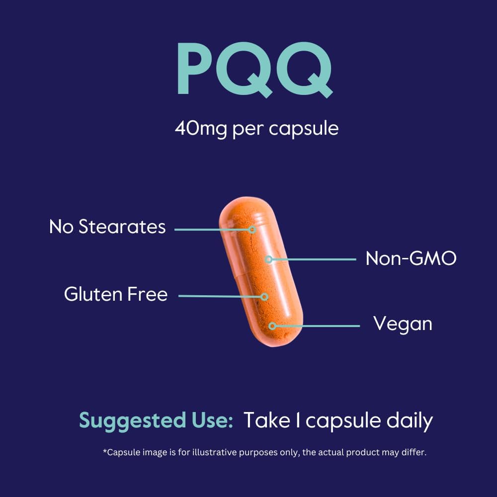 BESTVITE PQQ 40mg (Pyrroloquinoline Quinone) (120 Vegetarian Capsules) (60 x 2) - No Stearates - Vegan - Non GMO - Gluten Free