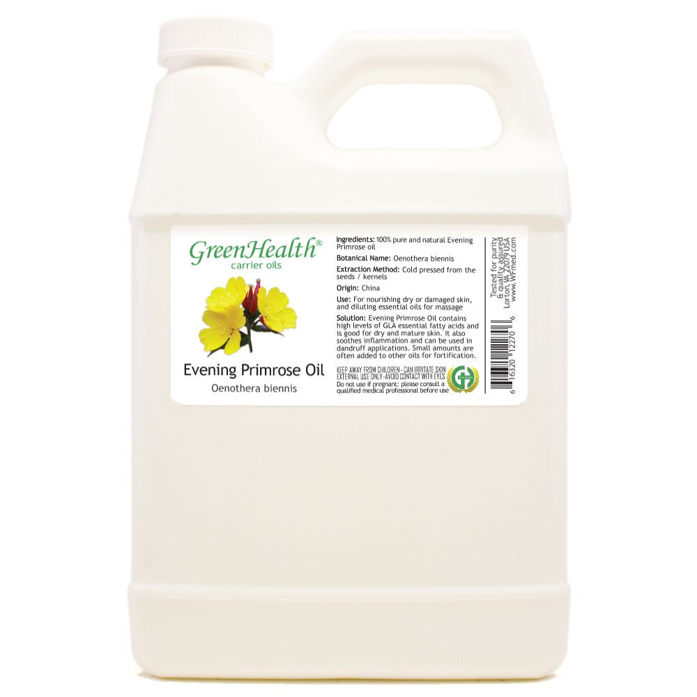 GreenHealth Evening Primrose Oil - 32 fl oz (946 ml) - 100% Pure and Natural Carrier Oil - Cold Pressed
