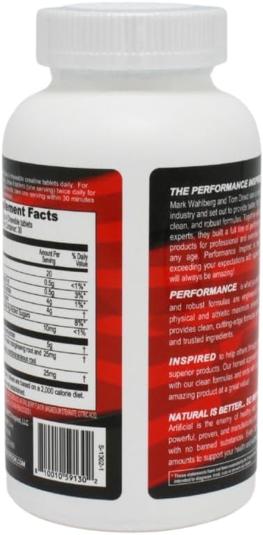 PERFORMANCE INSPIRED Nutrition Creatine Chew – 5g Creatine Monohydrate – Supports Muscle Growth & Recovery – Berry Blast Flavor – 120 Count