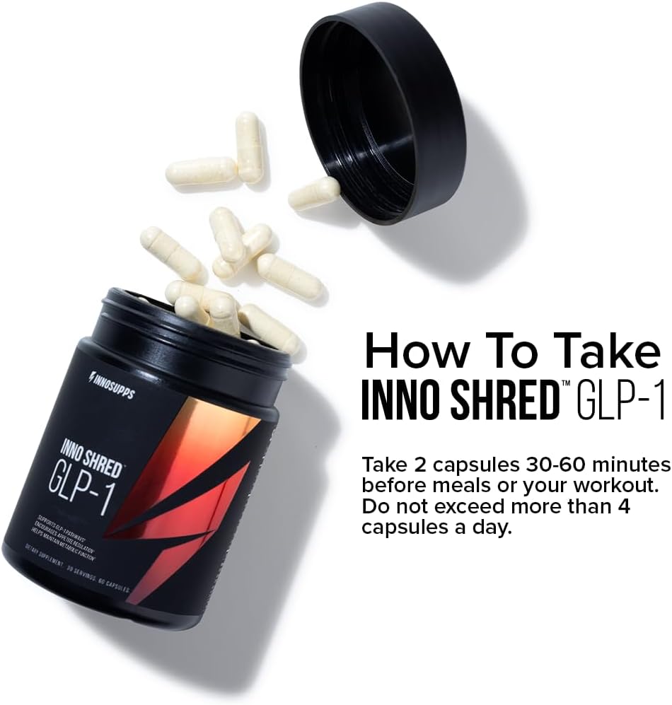 Inno Supps Inno Shred™ GLP-1 | Thermogenic Support + Appetite Support + Energy* | Berberine + Chromium | 60 Capsules. 30 Servings.