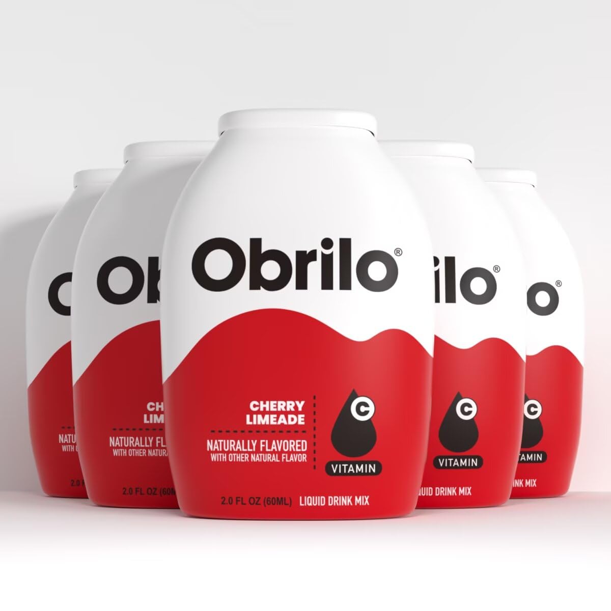 Obrilo Water Enhancer Liquid Flavoring Drops - ZERO Sugar/Calorie, Dye Free, Naturally Flavored Drink Syrup, 2.0 fl oz x 5 Bottles for Kids & Adults (Cherry Limeade)