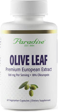 Paradise Herbs Olive Leaf Extract from Spanish Andalusian Olive Trees, Super Potent, Ultra Pure, Non-GMO, Vegan, Gluten Free, 60 Vegetarian Capsules
