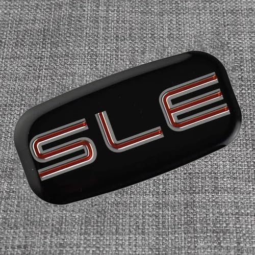 Pair Set SLE Emblems 3D Nameplate Sticker Badge Compatible with Sierra Suburban Yukon 1500 2500 3500 15036134 (Chrome Red)
