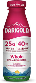 Darigold FIT High Protein Whole Ultra-Filtered Milk - Lactose Free, 25g Protein, 40% Less Sugar - 14oz Bottles, 12 Pack (Whole Milk)