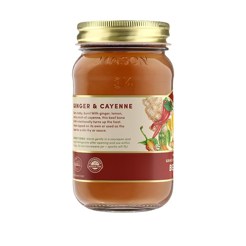 FOND Grass-fed Regenerative Beef Bone Broth infused with Organic Ginger & Cayenne