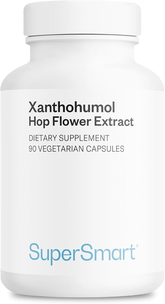 Supersmart - Xanthohumol Supplement 150mg per Day (Hops Flower Extract) | Non-GMO & Gluten Free - 90 Vegetarian Capsules