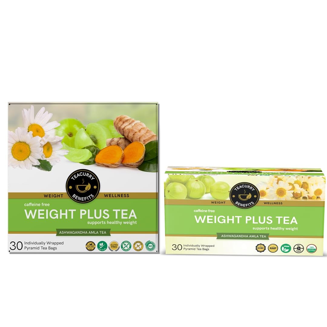 TEACURRY Weight Plus Tea - (1 Month Pack, 30 Tea Bags) - Helps with Healthy Weight