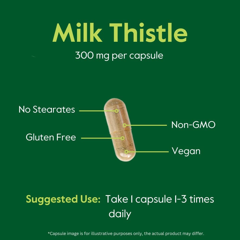 BESTVITE Milk Thistle 300mg (240 Vegetarian Capsules) - Standardized to 80% Silymarin Flavonoids - No Stearates - Vegan - Non GMO - Gluten Free