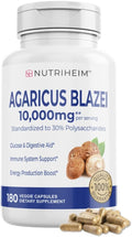 Agaricus Blazei Organic Mushroom Extract for Immune & Energy Support - 30% Polysaccharides & 180 Veggie Capsules - Non-GMO, Gluten-Free, Vegan-Friendly Supplement