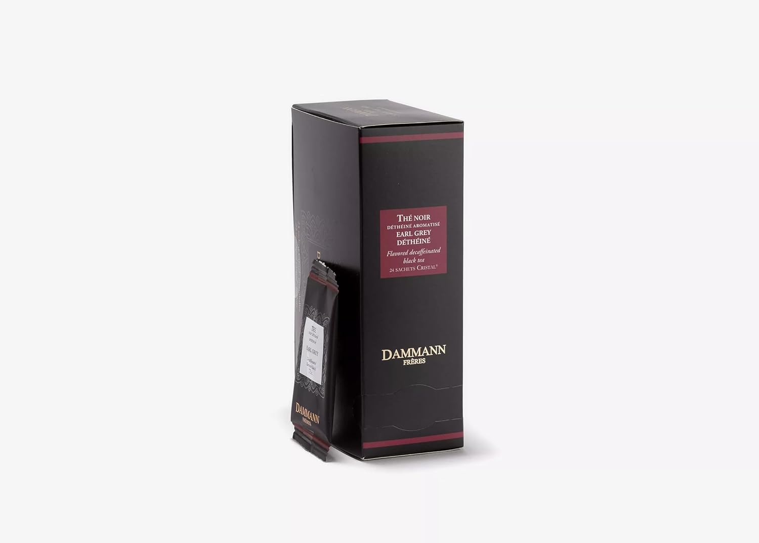 Dammann Freres Satchets, Decaf Earl Grey Tea Bags, Premium Gourmet French Black Tea, Individually Wrapped, 24 Count (Single Pack)
