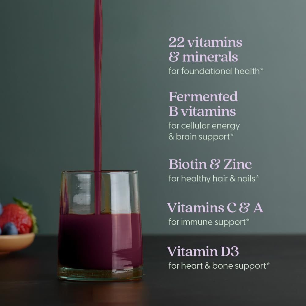 New Chapter Liquid Multivitamin + Mineral Supplement for Whole-Body Benefits, 100% Delicious Multivitamin for Adults, Teens & Kids 2+, Ready to Absorb Faster, Mixed Berry Flavored, 30 oz