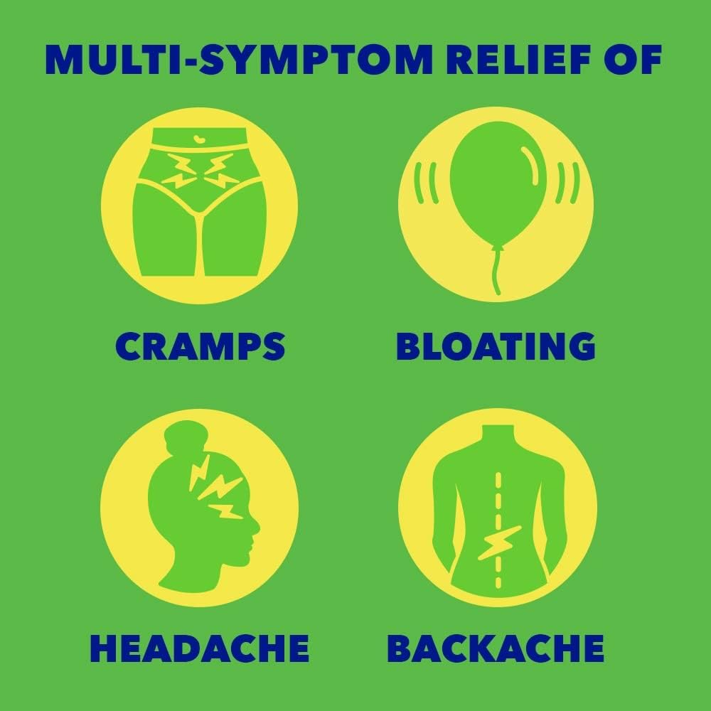 Midol Complete Caffeine Free Caplets 24ct: Midol Complete Caffeine Free Menstrual Pain Relief Caplets with Acetaminophen, Provides Headache Relief and Period Cramps Relief, 24 Count