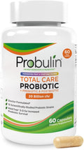 Probulin Total Care Probiotic Supplement, Daily Gut, Digestive, and Immune Health Probiotics Capsules for Men and Women, 20 Billion CFU, Vegan, 60 Count Bottle
