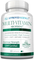 Approved Science Multi-Vitamin - with Full-Spectrum B-Vitamins, Green Tea, Lutein, Lycopene, Zeaxanthin, BioPerine - 60 Capsules - 1 Month Supply