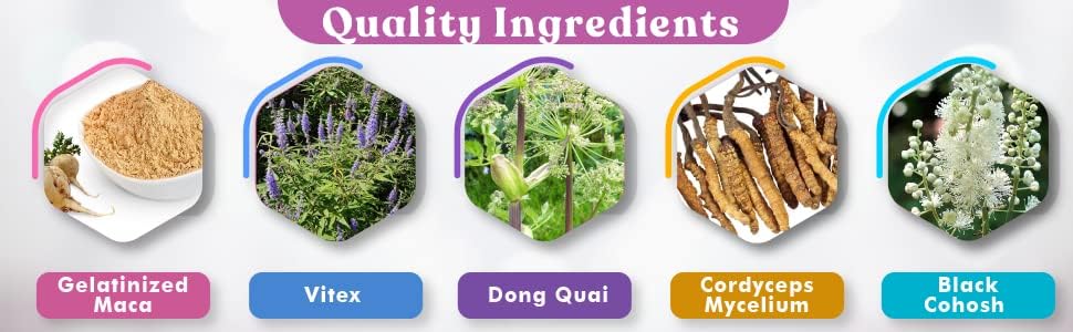 Flow and Glow Natural Hormone Balance for Women - PMS & Menopause Relief for Cramps, Mood Swings & Night Sweats with Donq Quai & Black Cohosh for Menopause - 60 Vegan Capsules (1 Pack)