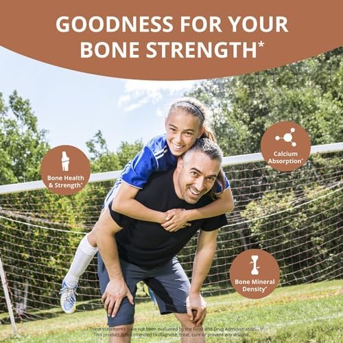 NuBest Bone Xtra - Plant Based Bone Strength, Strontium Boost with Strontium Citrate, Calcium, Magnesium from Marine Algae, Phosphorus, Vitamin C, K2, D3 | Maximum Calcium Absorption | 1 Month Supply