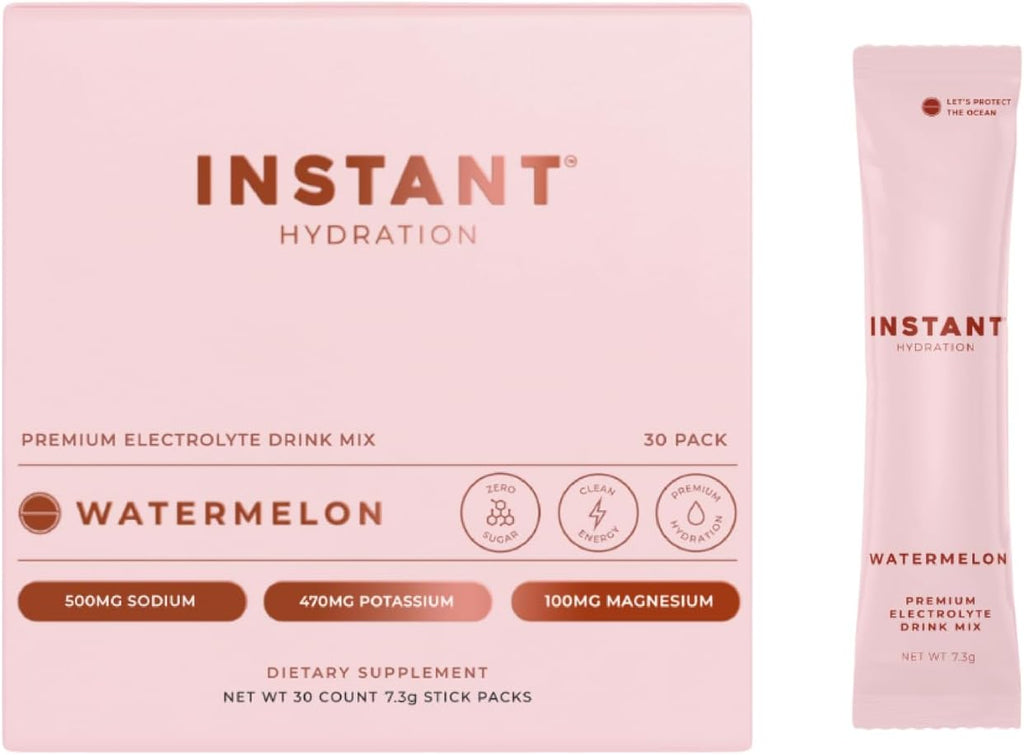 Instant Hydration Electrolytes Powder Packets - Electrolyte Drink Mix - Zero Sugar - Keto, Vegan, Gluten-Free, Non-GMO - Boost Recovery, Brain Health, Muscle & Tissue Support- 30 Sticks