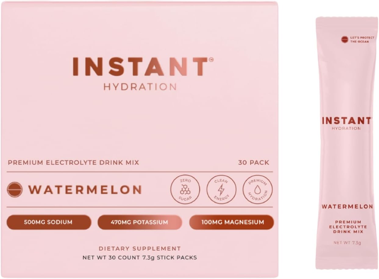 Instant Hydration Electrolytes Powder Packets - Electrolyte Drink Mix - Zero Sugar - Keto, Vegan, Gluten-Free, Non-GMO - Boost Recovery, Brain Health, Muscle & Tissue Support- 30 Sticks