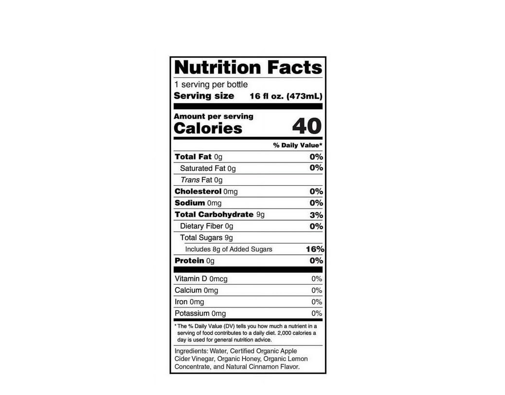 Whitehouse Detox Organic Apple Cider Vinegar with Lemon, Cinnamon and Honey 16 oz